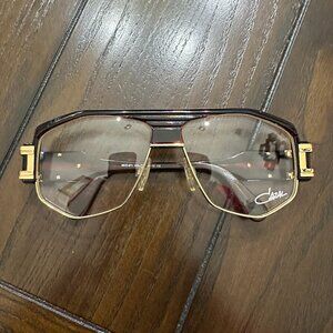 Cazal Sunglasses 671 Brown Gold Clear Lenses
